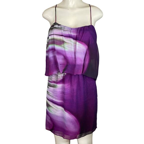 Rory Beca Rafael Cross Strap Back Dress Silk Ipanema Purple Size Medium NWT - Picture 1 of 9